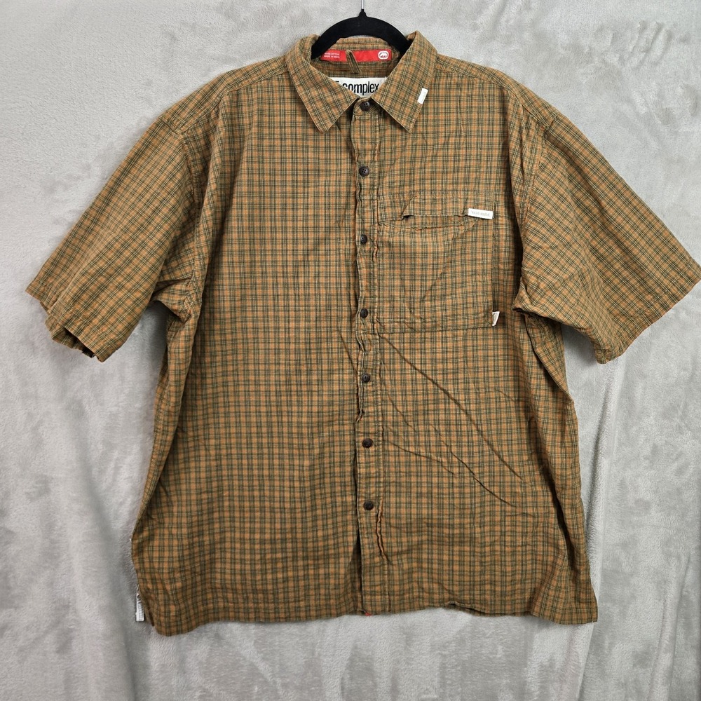 Ecko Complex Marc Ecko Men's XXL Plaid Short Sleeve Button Up Shirt 100% Cotton